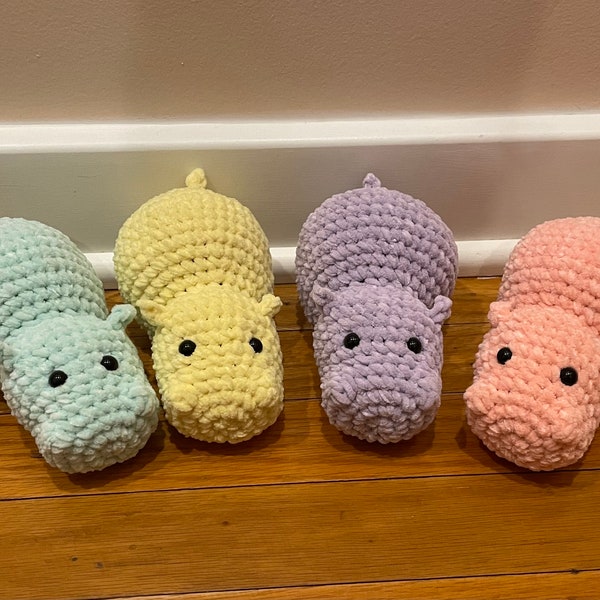 Handmade Chubby Hippopotamus - hippo crochet