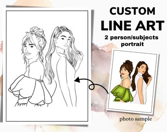 Custom Line Art #2 - (2 SUBJECT PORTRAIT)