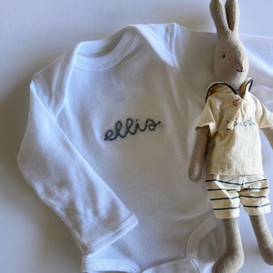 Personalized Embroidered Baby Onesie With Name, Long Sleeve, Bodysuit