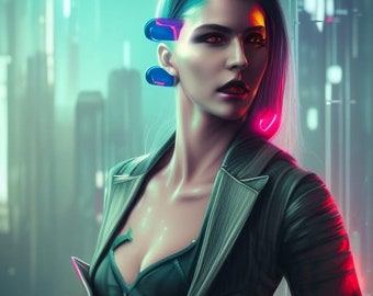 Cyberpunk Girl 10 Digital Art Print, Wall Art, Digital Download, Home ...