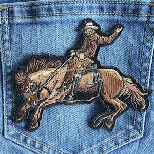 PatchStop Cowboy Hat Ace Spades Iron On Patches for Clothing Jeans -  3.25x2.5in Small DIY Sew On Patch for Jackets Bags - Embroidered Decorative