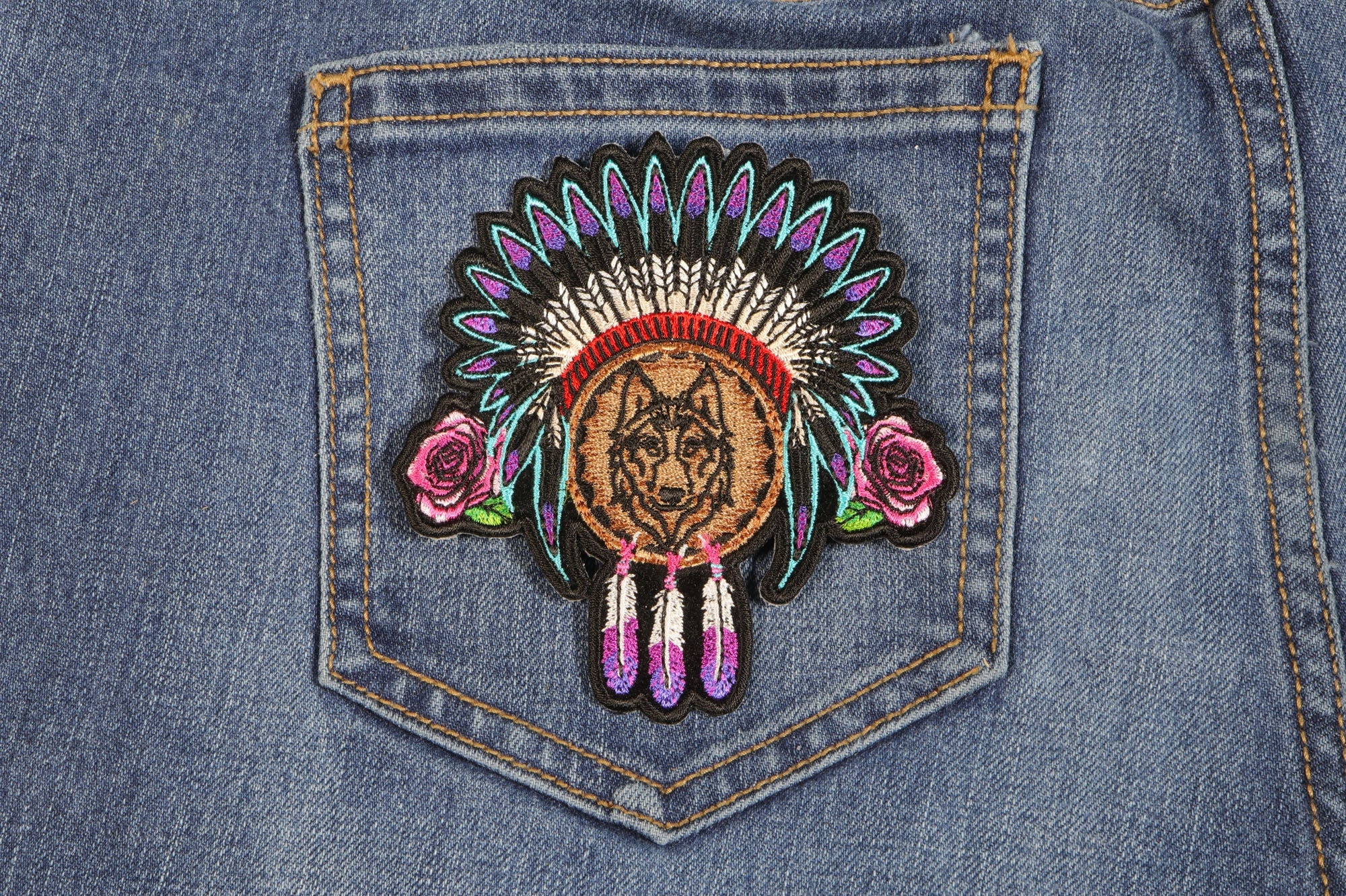 Horse in Dreamcatcher Patch, Large Ladies Back Patches for Jackets