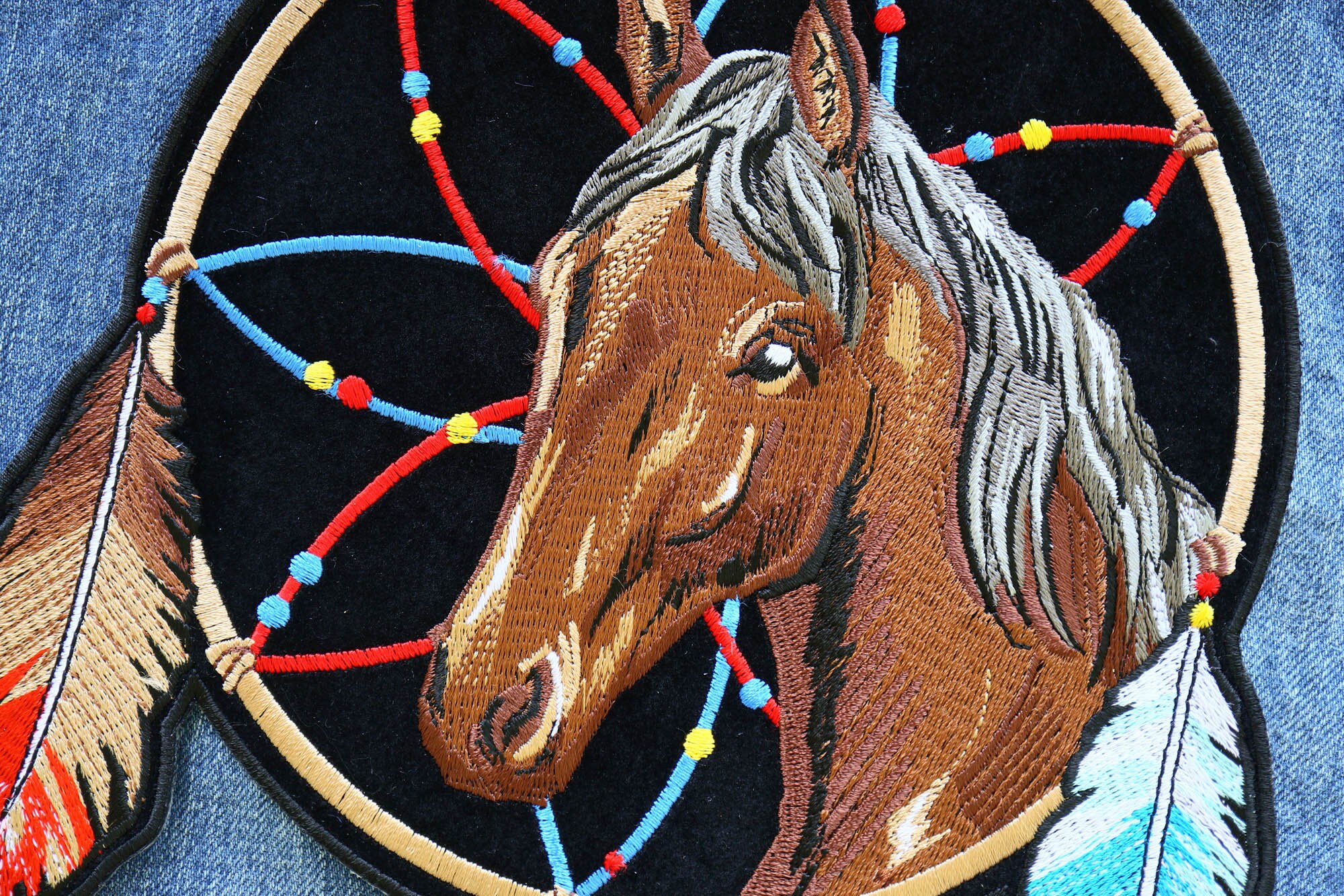 Horse in Dreamcatcher Patch, Large Ladies Back Patches for Jackets by  Ivamis Patches