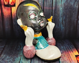 La zapatilla perdida de los gritos de ceniza - Figura de cerámica original hecha a mano, carnaval gótico de terror