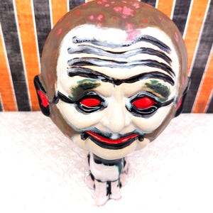 Handmade Ceramic Horror Figurine: Ventriloquist Dummy Art Doll
