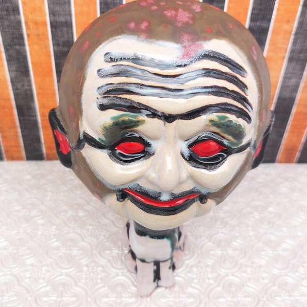 Original Handmade OOAK Ceramic Statue Ventriloquist Dummy Jigsaw Horror Halloween Anthropomorphic Art Doll Surreal Gothic Steampunk Oddity
