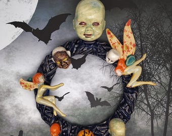 La Corona de los Deseos Desvanecidos - Decoración gótica para colgar en la pared, Halloween, Navidad, terror, hadas