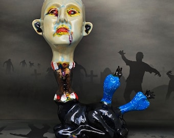 The Oblong Abomination of Winter’s Circus - Handmade Ceramic Figurine Gothic Halloween Decor Unsettling