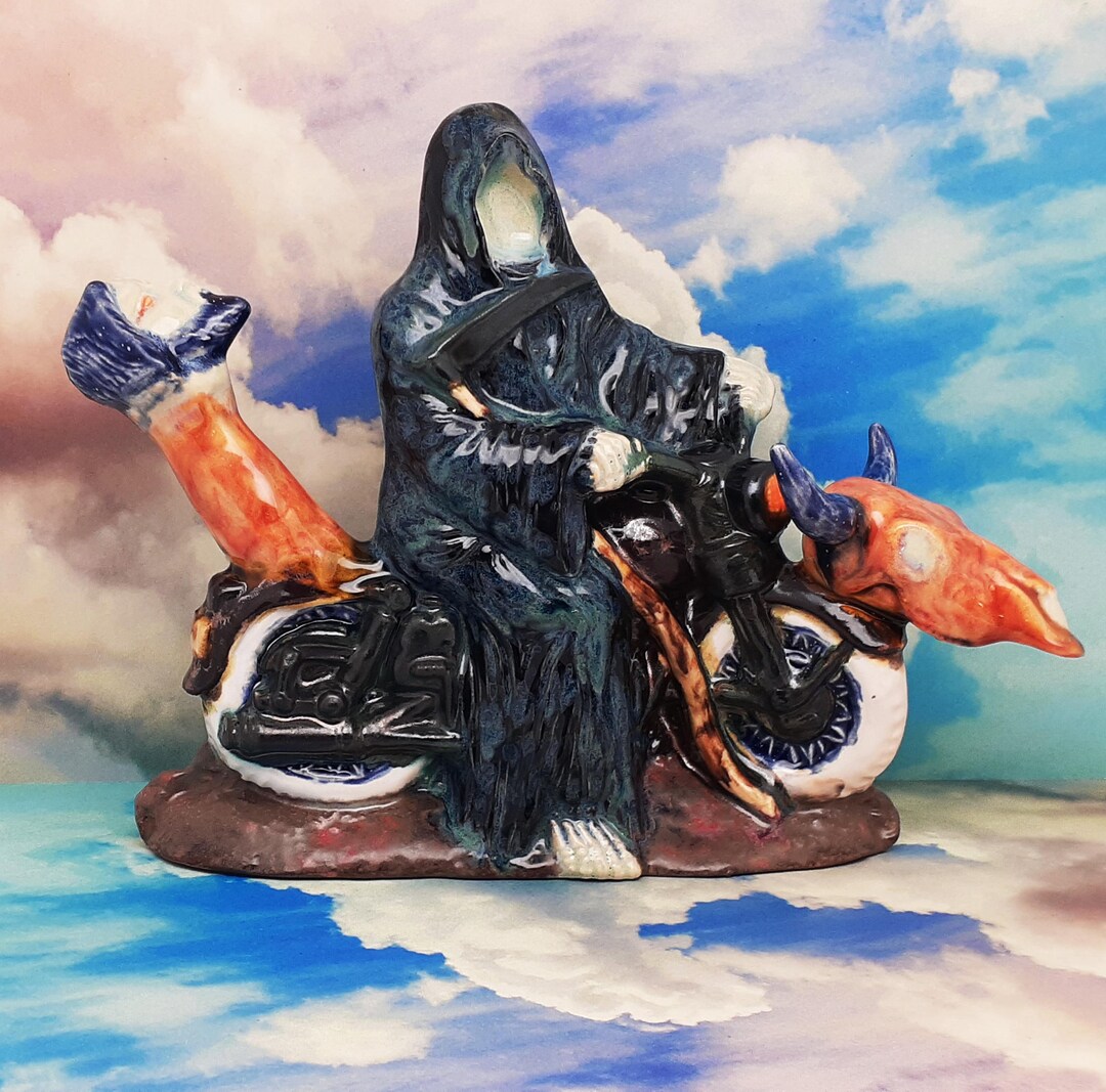 Reaper on the Ride of Redemption - Handmade Ceramic Grim Reaper ...