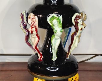 The Lullaby of a Thousand Stares Ceramic Lamp Base - Horror Gothic Burlesque Decor