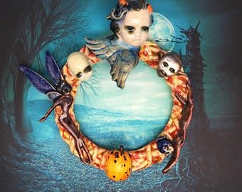 La Corona Inquietante de Everfrost - Figura de cerámica original de terror coleccionable, decoración de pared celestial