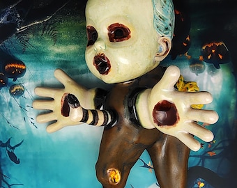 Stigmata for a Laughing Horse - Original Handmade Ceramic Figurine Horror Gothic Wall Decor