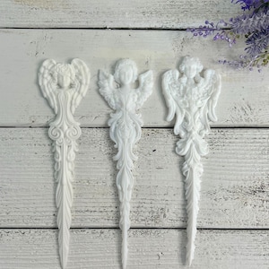 Toelopende harsapplicaties cherubijn en engel – sierlijke barokke Franse landelijke meubelen en ambachtelijke versieringen