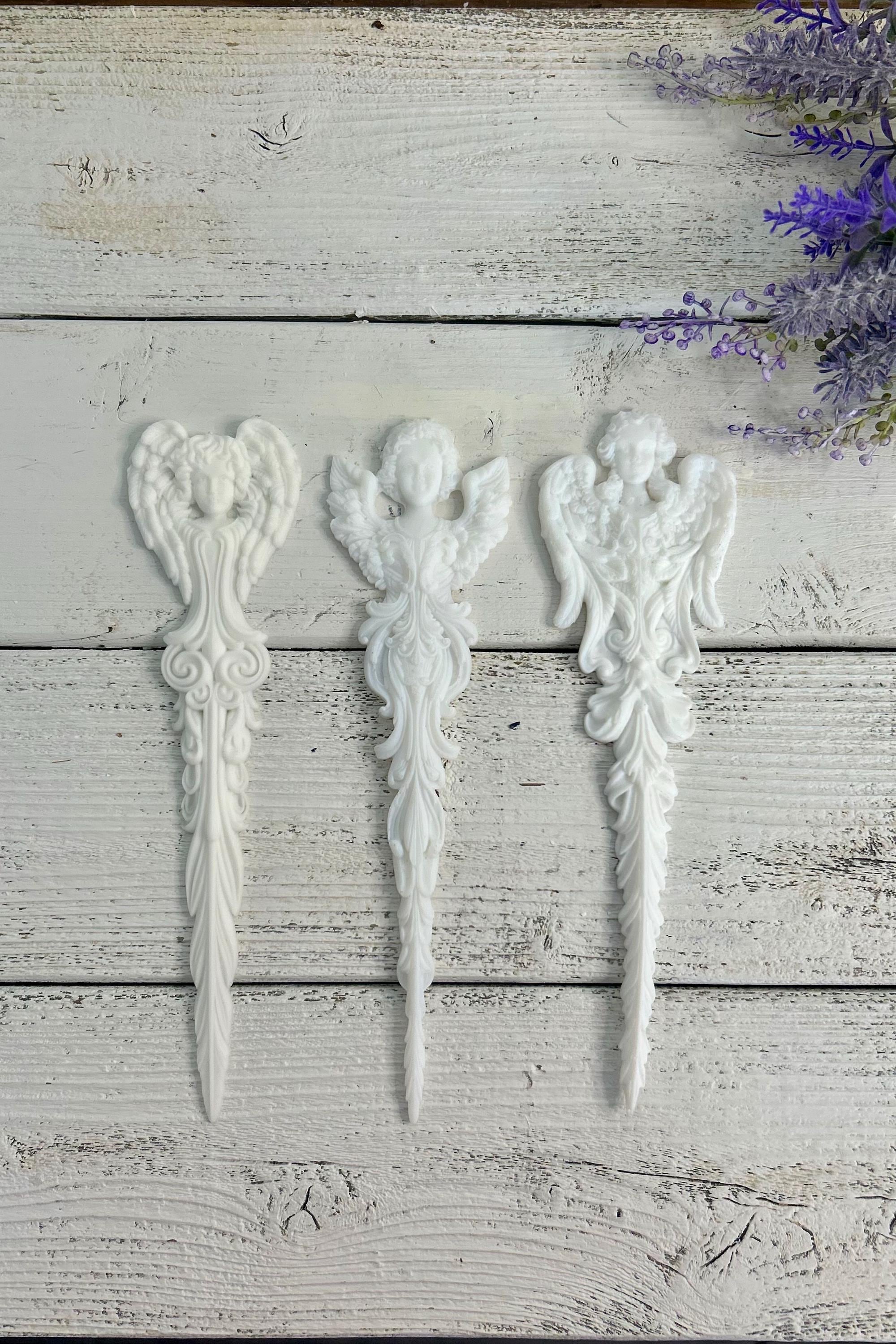 Bella Rosa Appliques Cherub Architectural Onlay Pediment – Left/Right Facing, Resin, 5-3/8" X 3-1/2"
