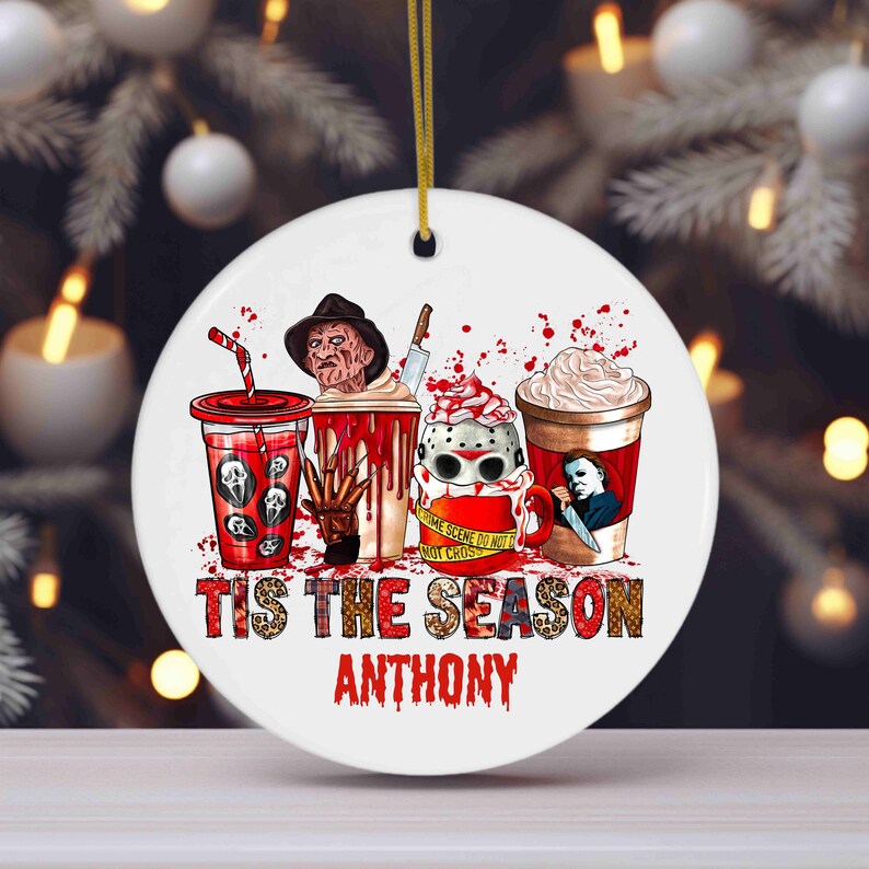 Halloween Horror Movies Christmas Ornament, Tis the Season, Scary