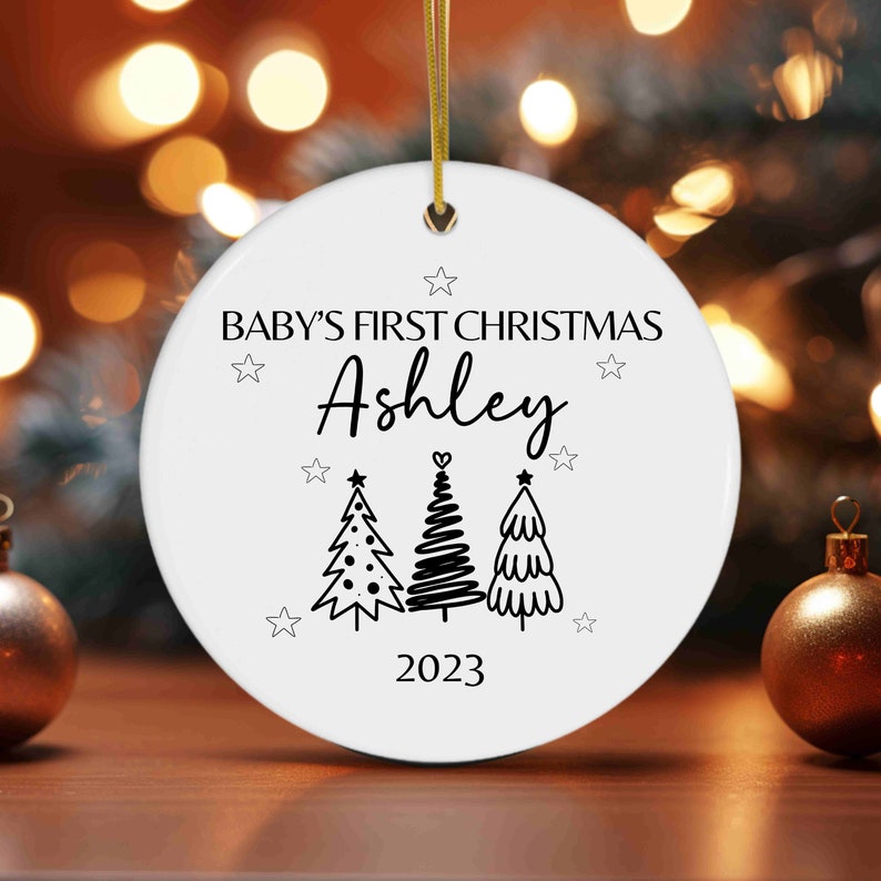 Personalized Baby's First Christmas Ornament, Babys First Christmas Tree Ornament for Baby Boy