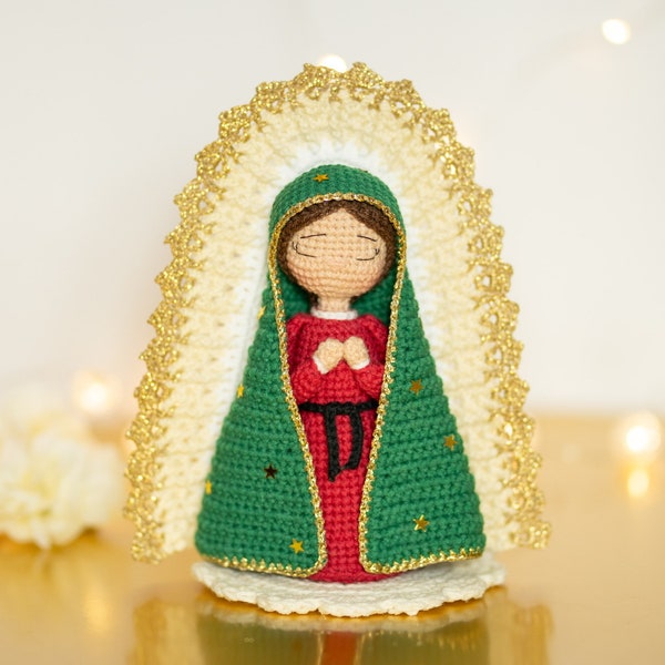 Our Lady of Guadalupe- Nuestra Señora de Guadalupe Crochet Amigurumi Doll, Catholic