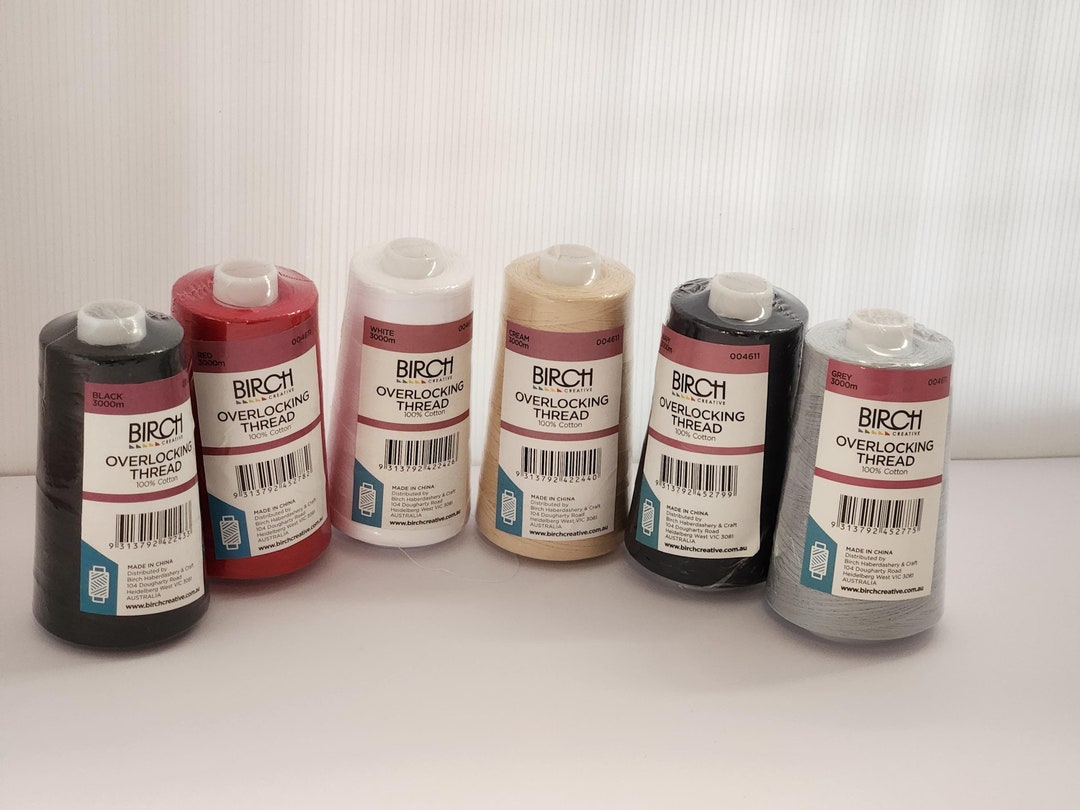 Cotton Overlocking Thread Birch COTTON Overlocking / Overlocker Thread 3000m - Etsy Australia