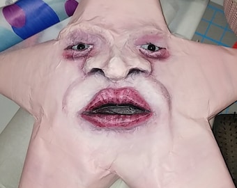 Estrella espeluznante hecha a mano (grande, 20 in), adorno de escritorio de papel, para colgar en la pared, varios colores