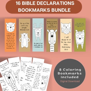 16 Bible Verse Animal Bookmarks: Scripture Coloring (Printable)