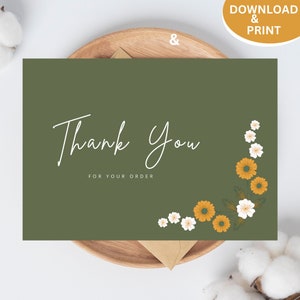 Zakelijk afdrukbare bedankkaarten| Olijfgroene bedankkaartjes | Downloaden en afdrukken **Plus EEN GRATIS witte zakelijke bedankkaart