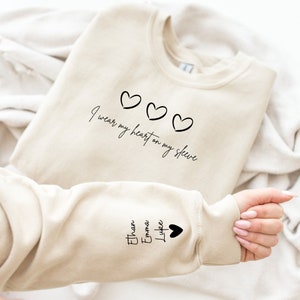 Ich trage mein Herz auf meinem Ärmel benutzerdefinierten Pullover Unisex Heavy Blend ™ Crewneck Sweatshirt