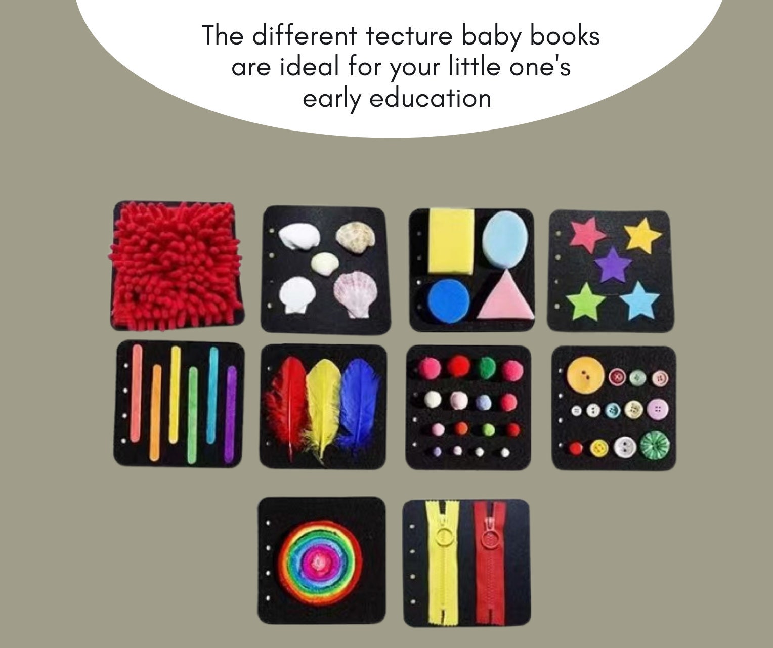 DIY Early Education Montessori Baby Sensory Busy Book, Montessori Baby ...