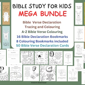 BÜNDEL: Bibelvers Erklärung Tracing Bibel Ausdrucke für Kinder, Bibel Aktivitäten, Kinder Bibel Drucke, Bibel Ausmalen, Bibel Karten