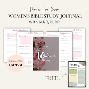 Bijbelstudiedagboek voor dames: op geloof gebaseerde canvasjabloon (PLR/MRR)