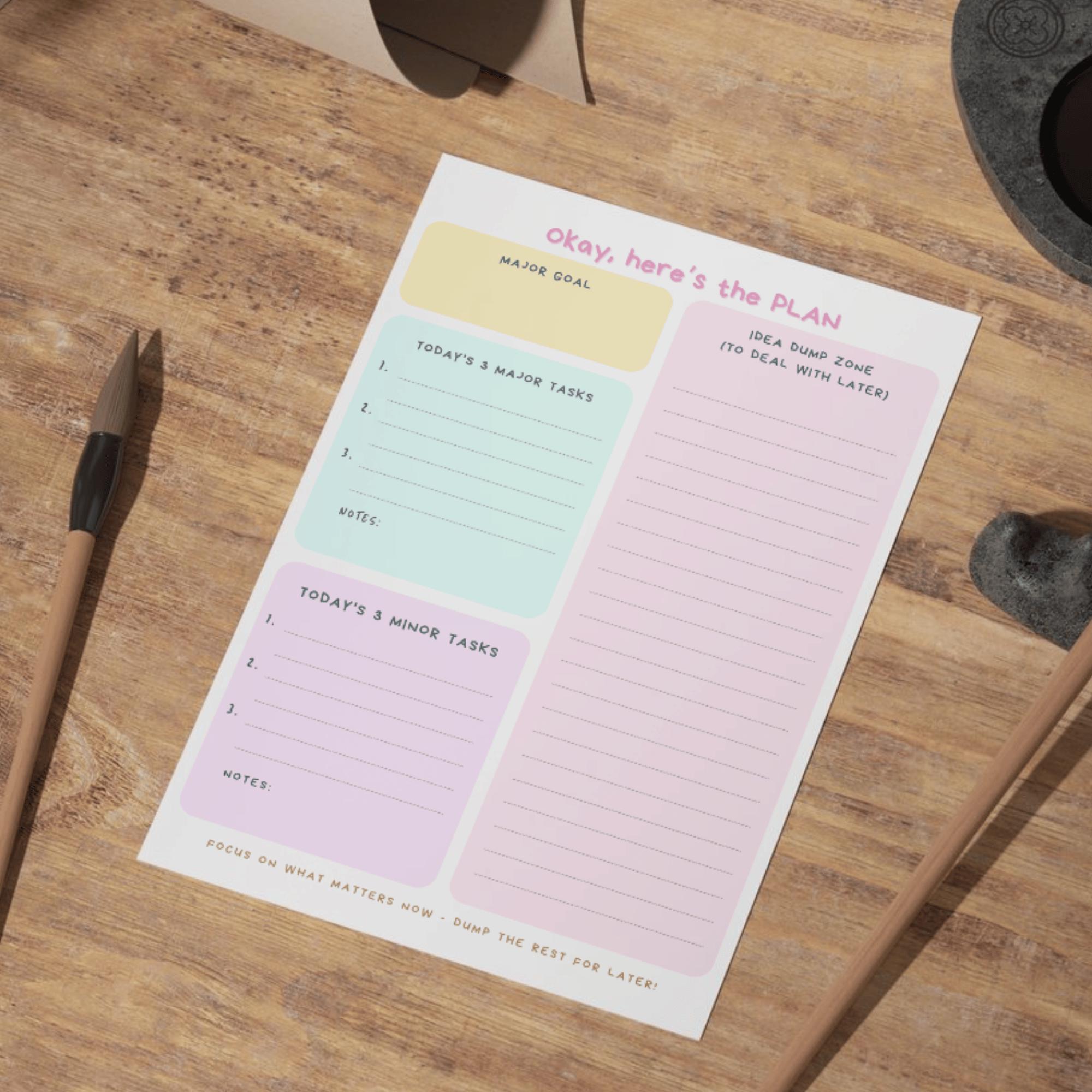 Printable Planner Notepad: Daily & Weekly To-do List (PDF Download A4 ...