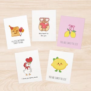 Niedliches Grußkarten-Bundle | Wunderliche Geburtstags-, Freundschafts-, Dankes-, Liebes-, Ermutigungs-Karten