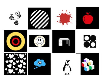 PRINTABLE High Contrast Baby Cards. Monochrome Sensory Flash Cards ...