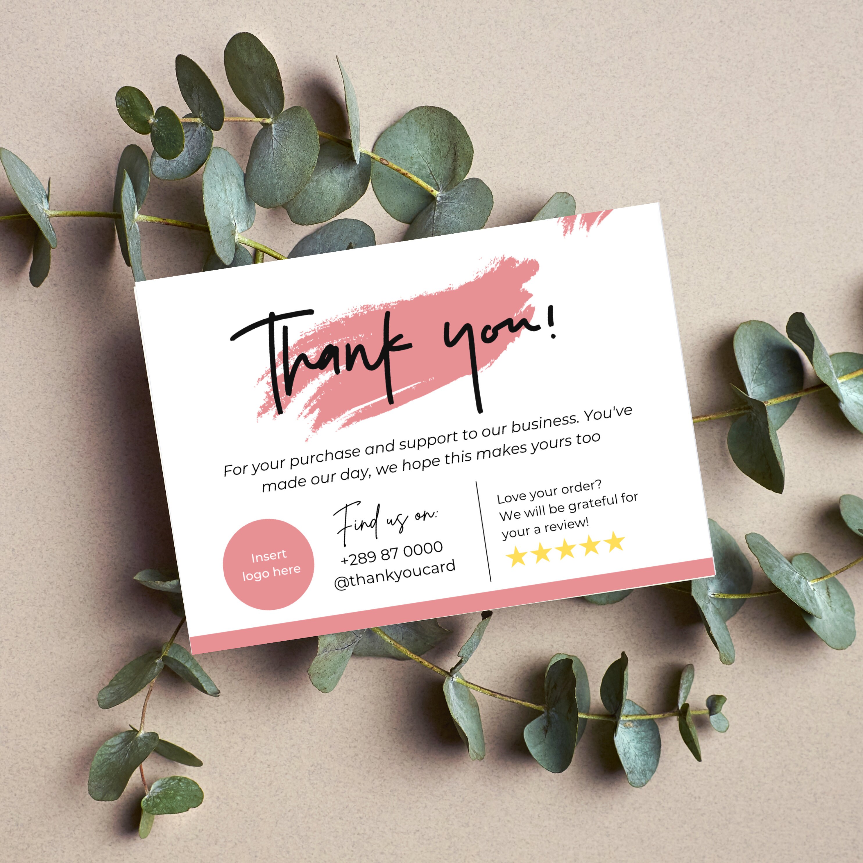 EDITABLE Business Thank You Card ,printable , Template Etsy Business ...