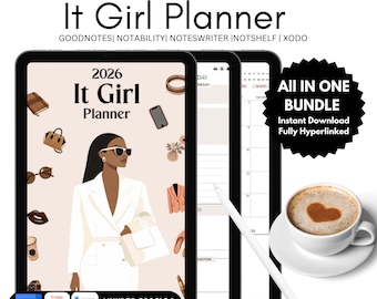 Agenda digital 2026, Agenda THAT GIRL, Diaria, Semanal, Mensual, Hipervínculos, iPad, GoodNotes, Estética, Bienestar, Autocuidado, Productividad