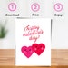 Printable Valentines Day Card/ Happy Valentines Day Card/heart/ Instant ...