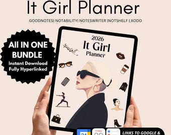 Planificador digital 2026, Planificador semanal, Planificador mensual, Planificador Goodnotes, Planificador para iPad, It Girl, Planificador minimalista, Planificador Notability