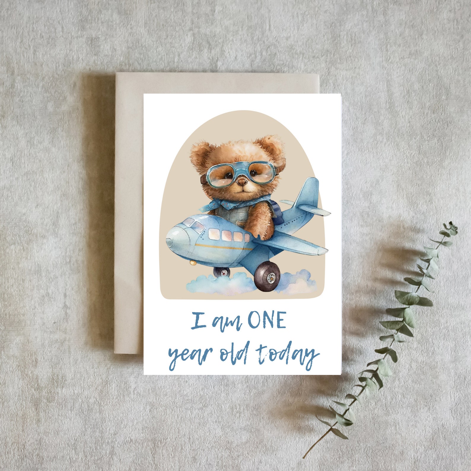 Blue Teddy Bear Milestone Cards Digital Template, Baby Boy Milestone ...