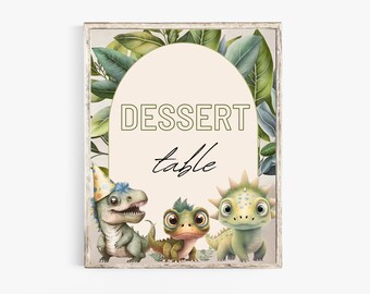 Dinosaur Birthday Party Food Table Sign 8x10" Digital Template, Dinosaur Party Sign, Children's Birthday, Jungle Party Theme - BDR