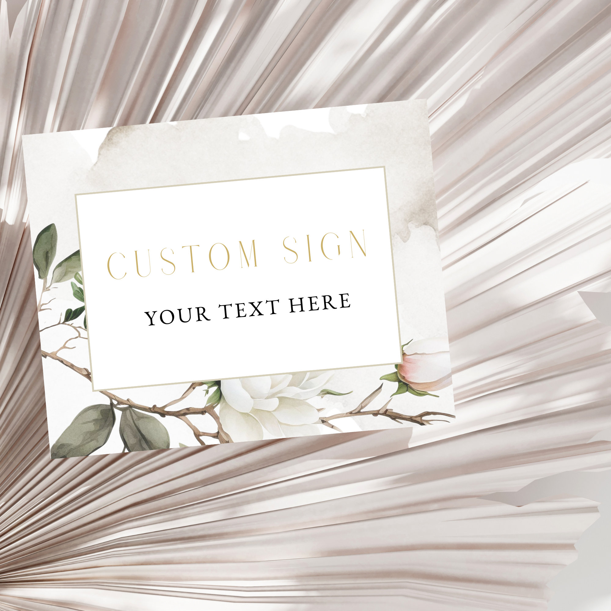 Magnolia Flower Landscape Custom Sign 10x8