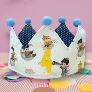 Corona di Compleanno in cotone fantasia piccolo principe, corona per feste per bambini