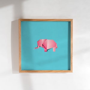 Origami African Big 5 Elephant Print