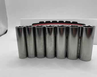 Craftsman 7pc Metric Deep Socket Set 12mm-18mm 3/8 Drive 6-Point Made in USA
