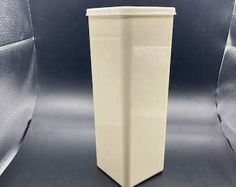 Tupperware Vintage Almond Cracker Keeper 1696-1 with Lid 1697-5 Cream 9 Inch