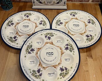 DaySpring I AM Passover Seder Plates Menorah Set Ceramic 4pc Messianic Jewish