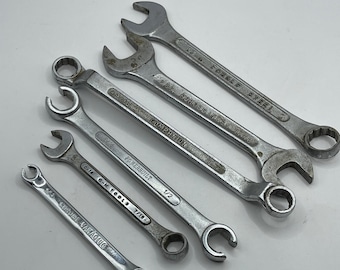 Mixed Wrench Lot S-K Tools Companion Powerbuilt USA Steel SAE Metric 6pc Set