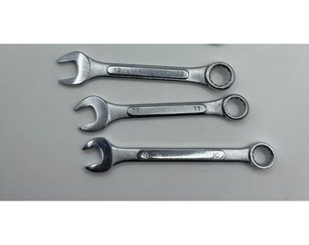 3 Piece Drop Forged Metric Combination Wrench Set 10mm 11mm 12mm Chrome Finish