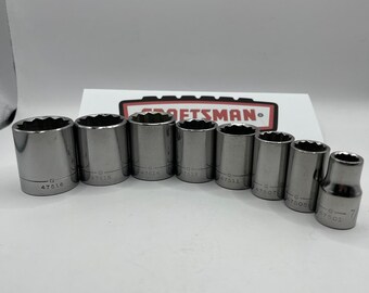 Craftsman G Series 1/2 Drive 12 Point SAE Socket Set 8pc 47501-47516 7/16 to 7/8