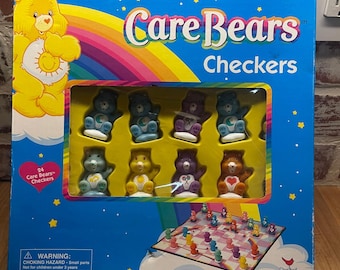 Care Bears Checkers Board Game 2004 Cardinal 24 3D Figures Complete Set 6968