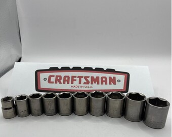 Craftsman 10pc Metric 6 Point Socket Set 10mm-19mm 3/8 Drive Made in USA Vintage