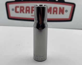 Craftsman 3/8" Deep Well Socket 3/8" Drive 6 Point Made in USA 43333 -G1- Chrome